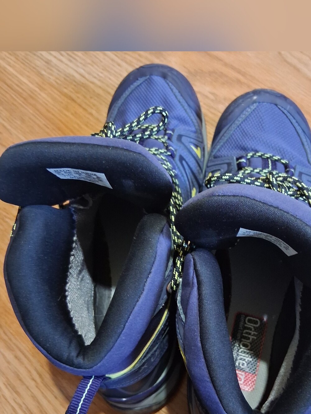 Salomon Men's Purple-Blue Hiking Boots with Yellow Accents - Picture 8 of 9
